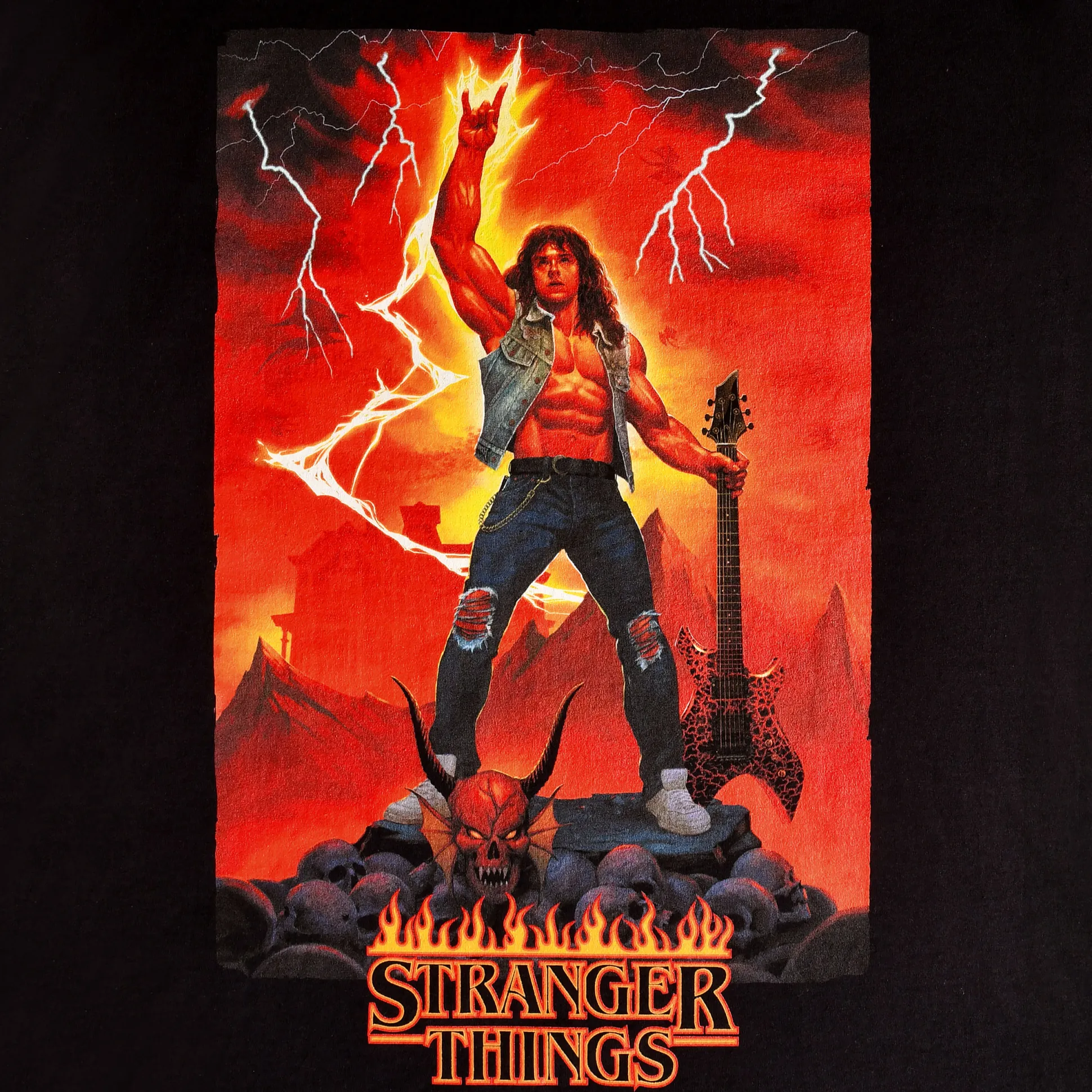 Stranger Things - Eddie Rocks T-shirt zwart