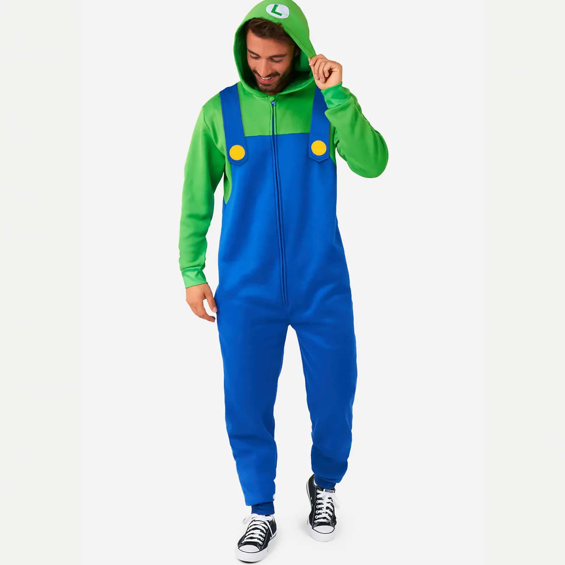 Super Mario - Luigi Onesie voor volwassenen