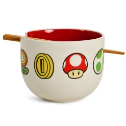 Super Mario - Symbolen Ramen Kom met Eetstokjes