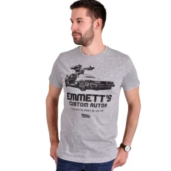 Terug naar de Toekomst - Emmett's Custom Autos T-shirt grijs