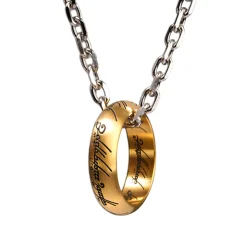 The Lord of the Rings - De Ene Ring aan een roestvrijstalen ketting