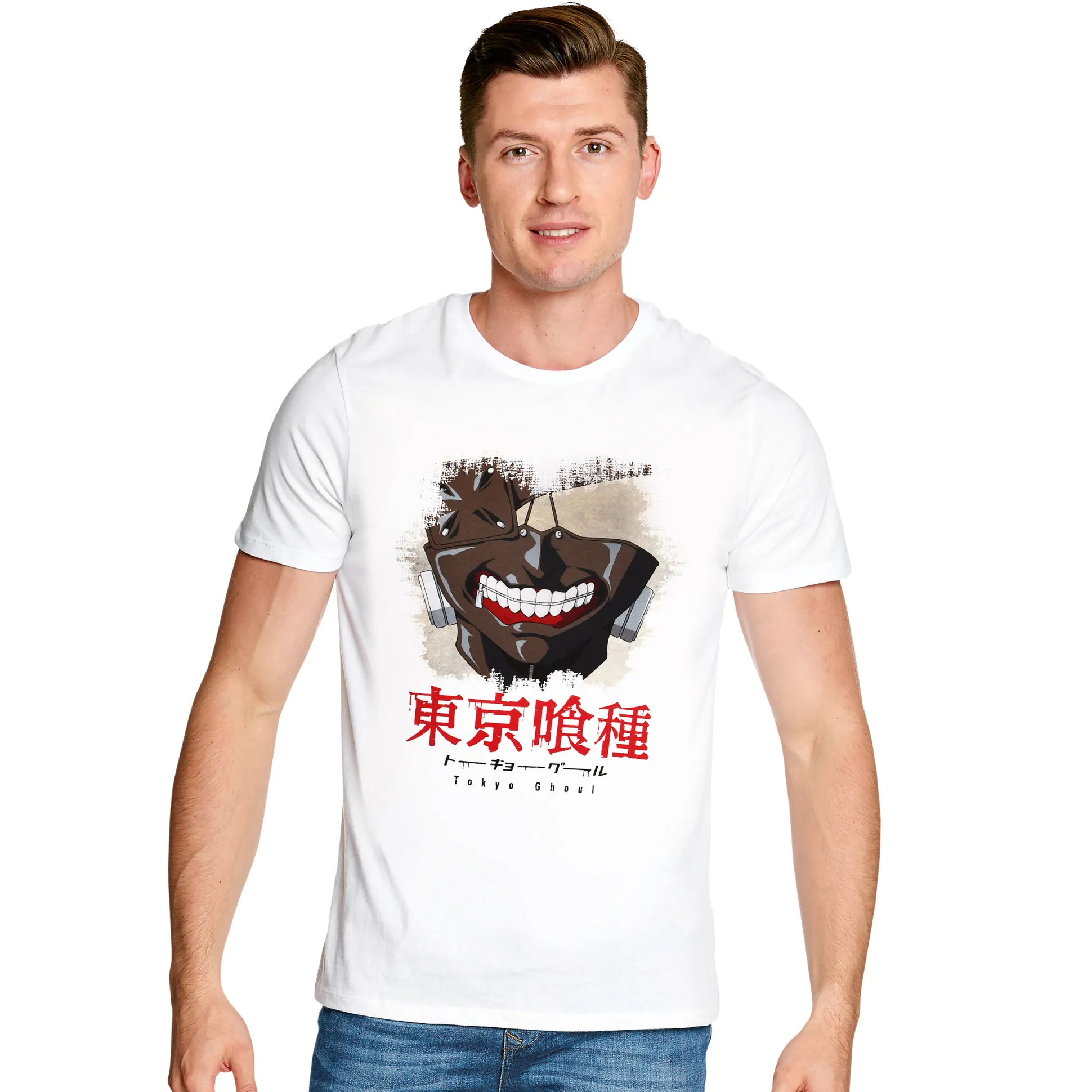 Tokyo Ghoul - Geschraapt Masker T-Shirt wit