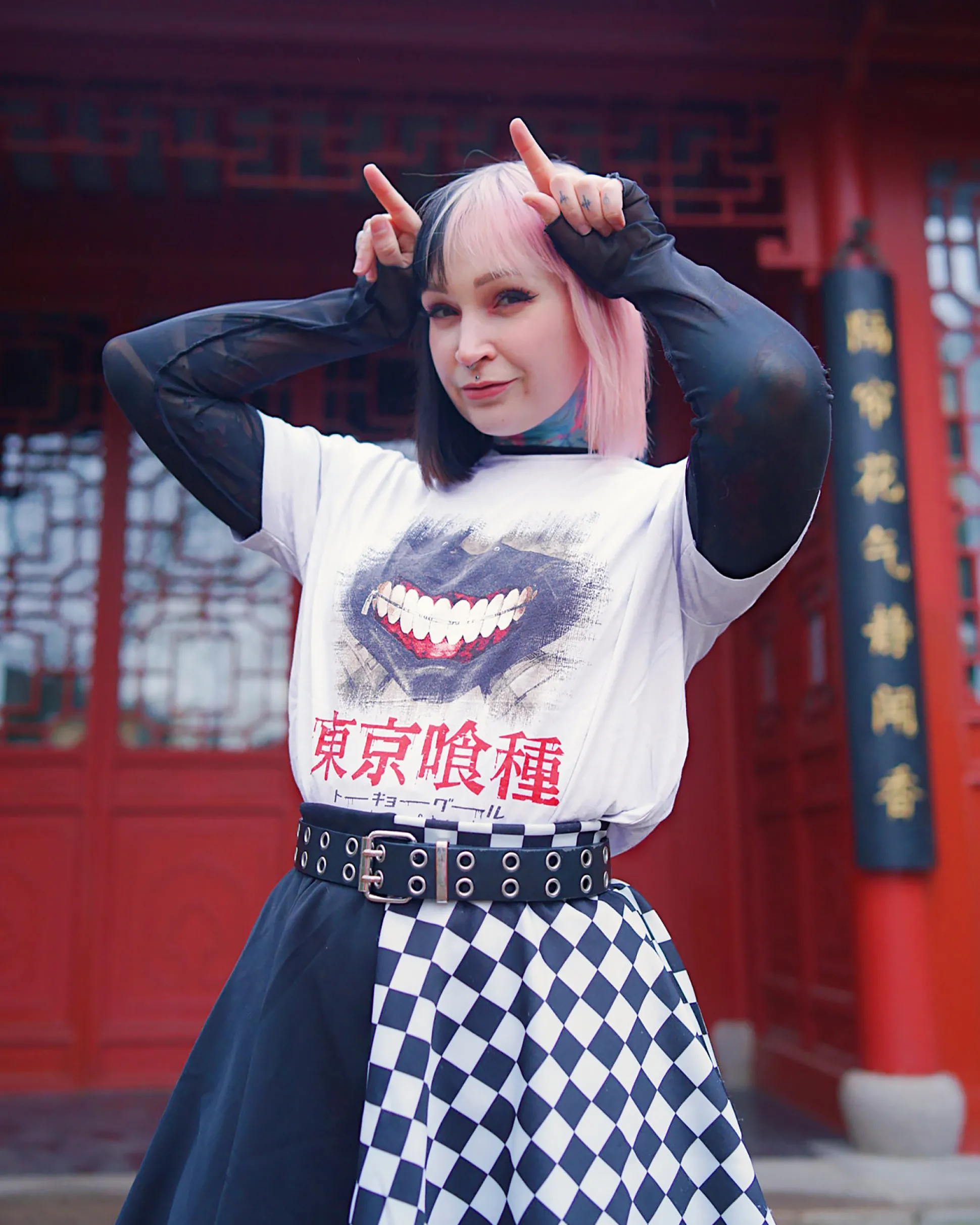 Tokyo Ghoul - Geschraapt Masker T-Shirt wit