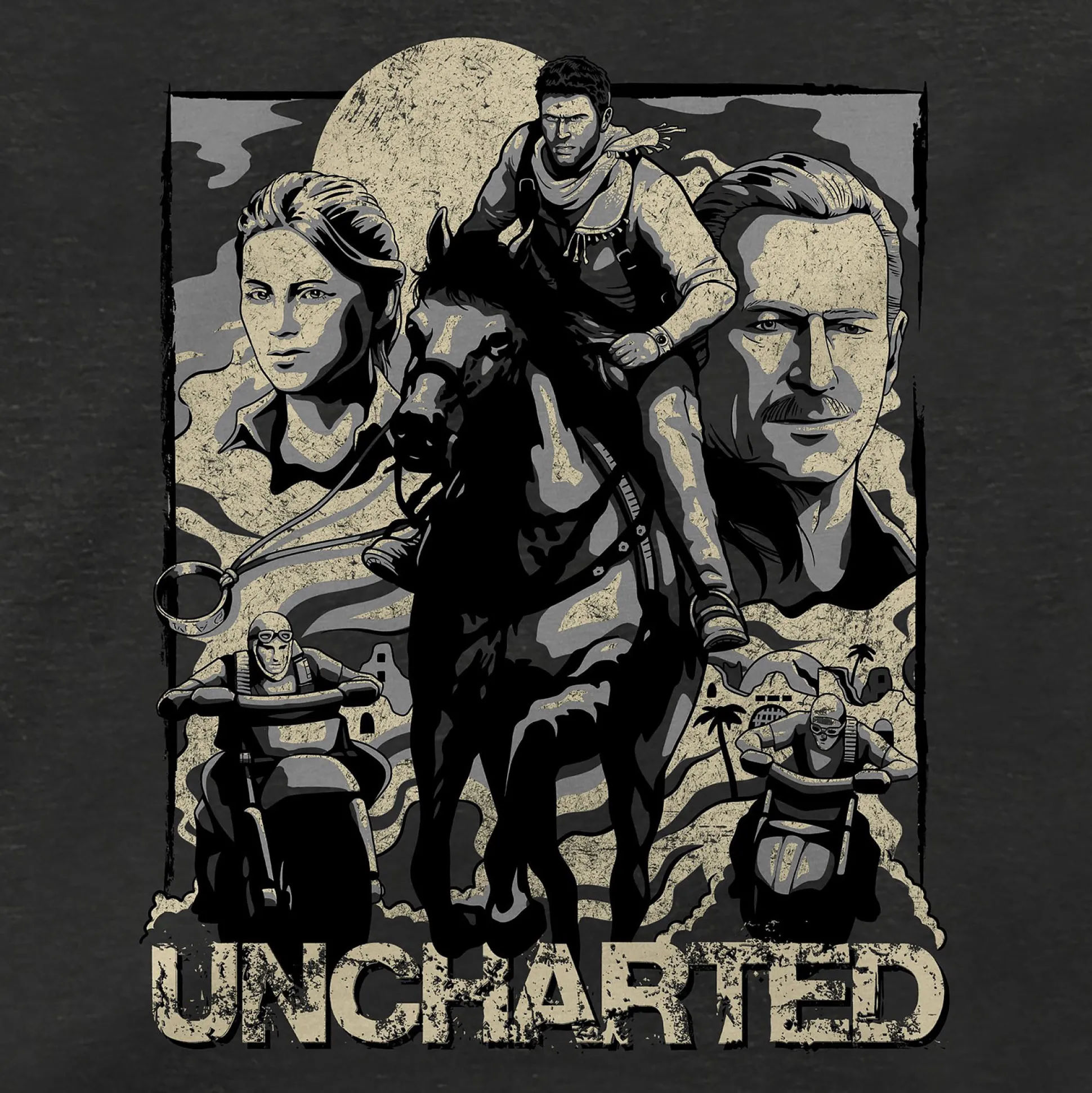 Uncharted - Cover Page T-Shirt grijs