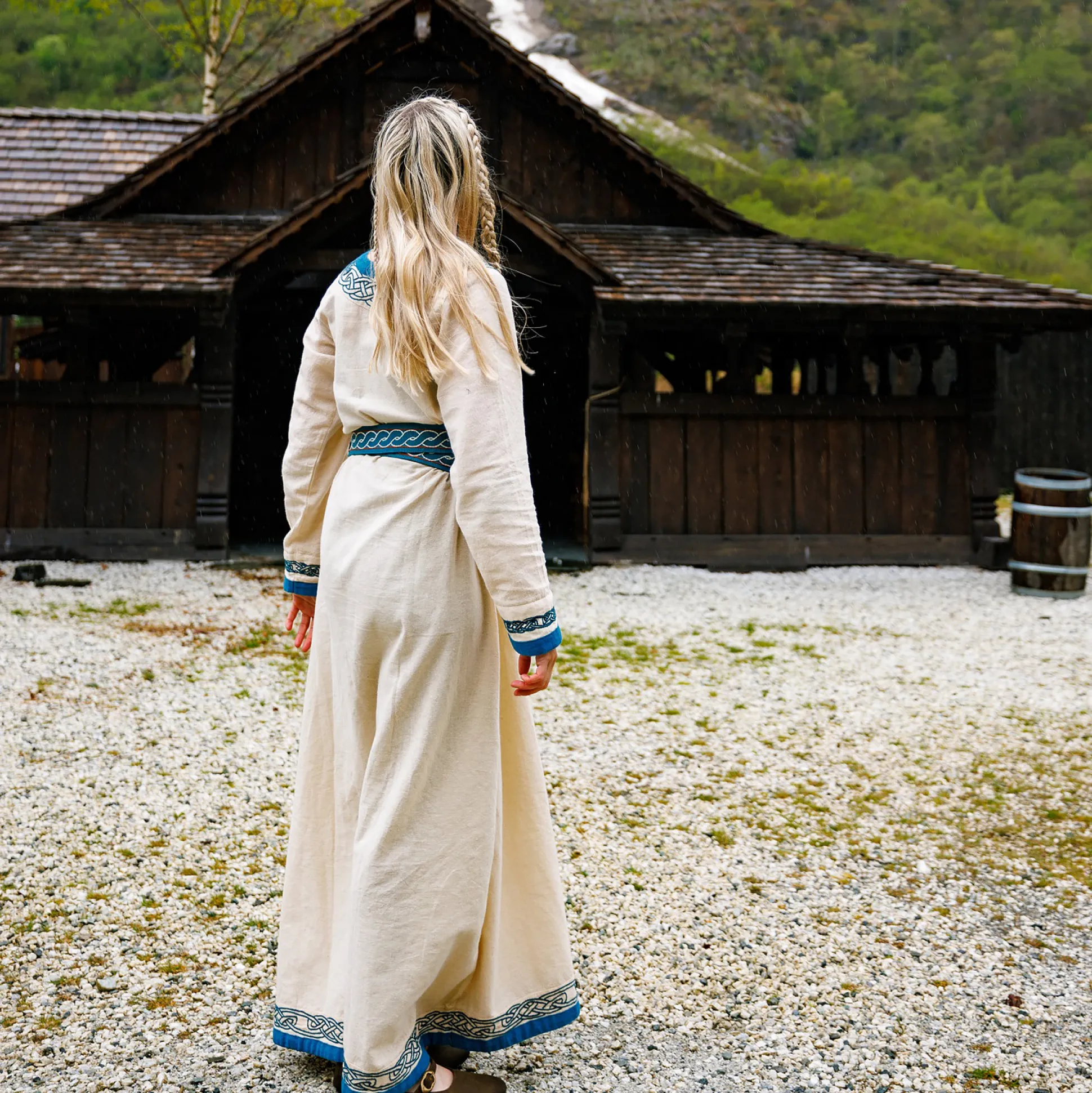 Viking Jurk Lagertha Beige-Blauw