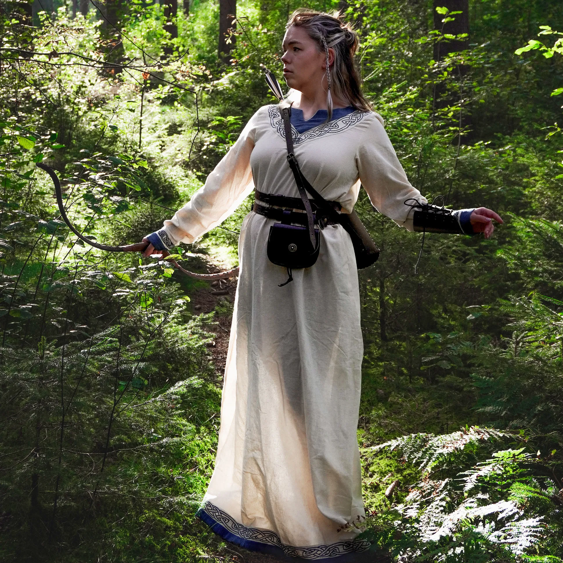 Viking Jurk Lagertha Beige-Blauw