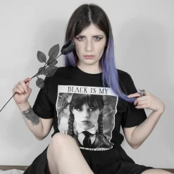 Wednesday - Black Is My Happy Colour T-shirt zwart