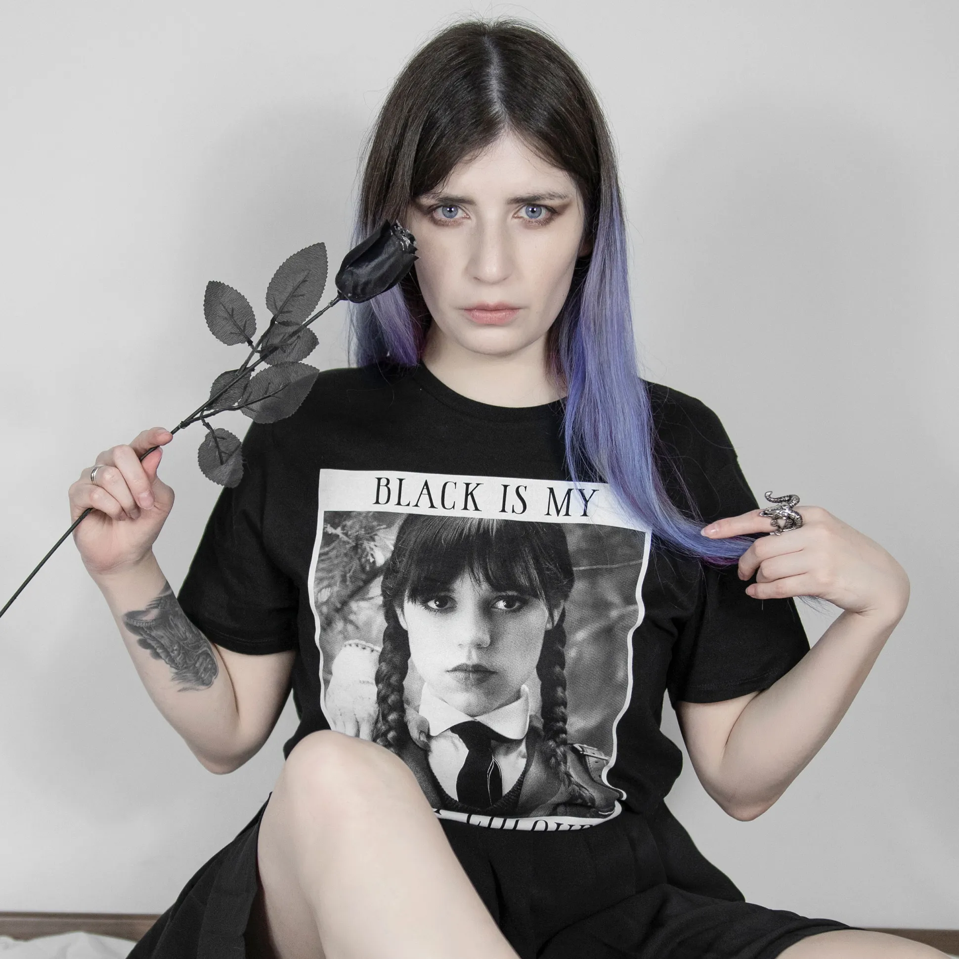 Wednesday - Black Is My Happy Colour T-shirt zwart