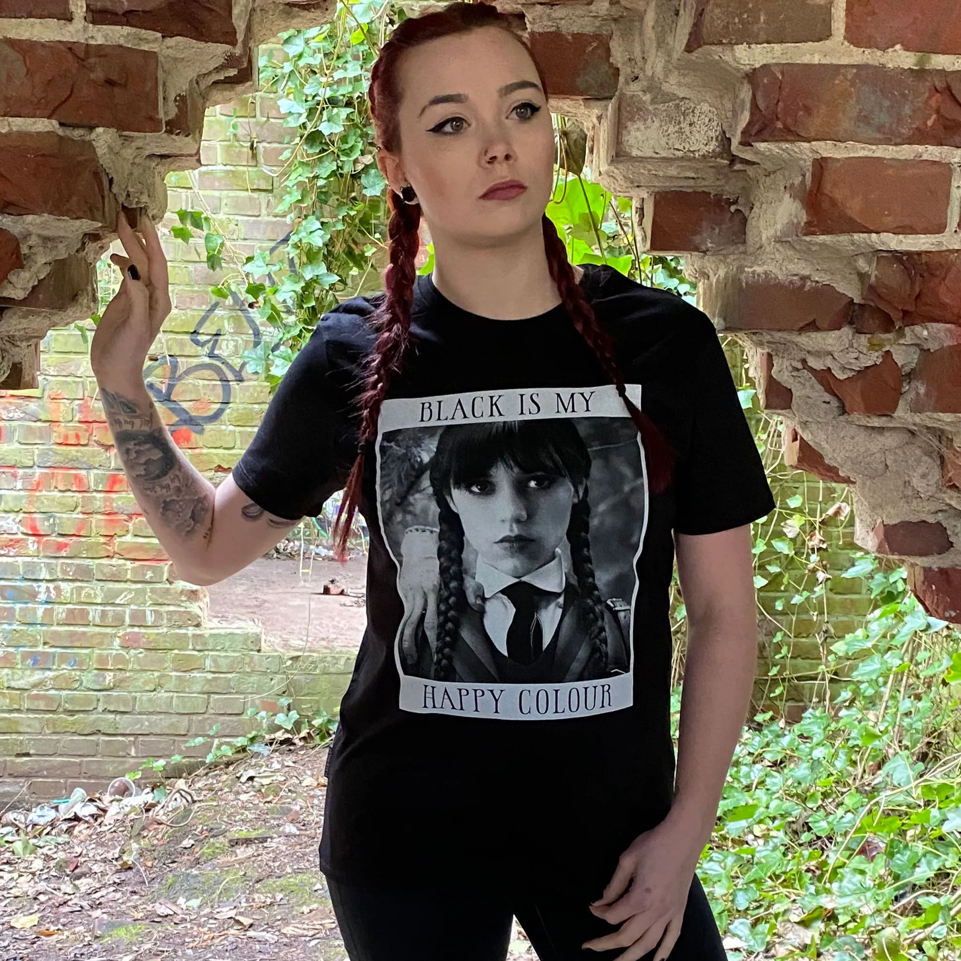 Wednesday - Black Is My Happy Colour T-shirt zwart