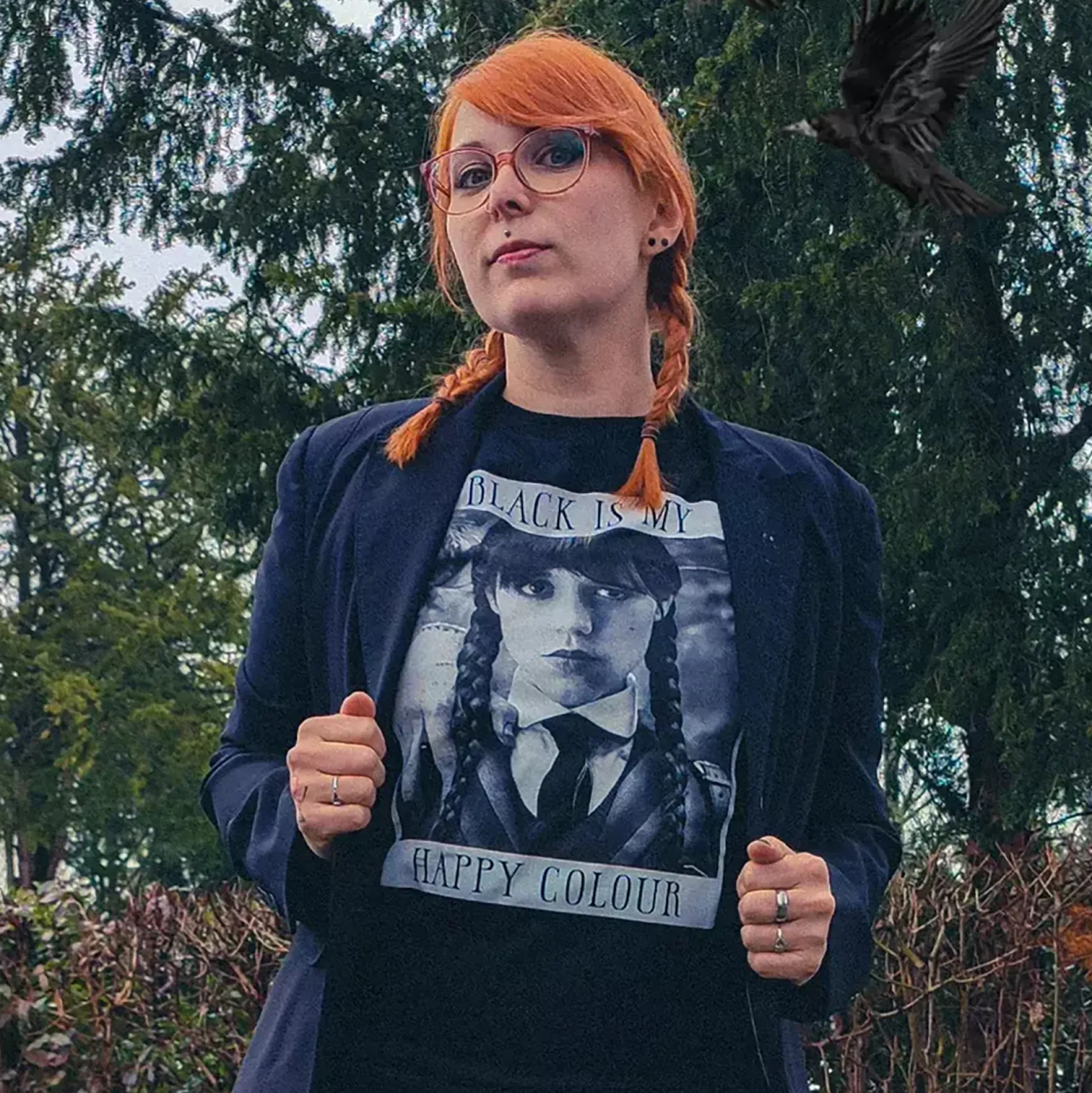 Wednesday - Black Is My Happy Colour T-shirt zwart