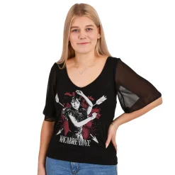 Wednesday - Macabere Liefde T-shirt met Vlindermouwen