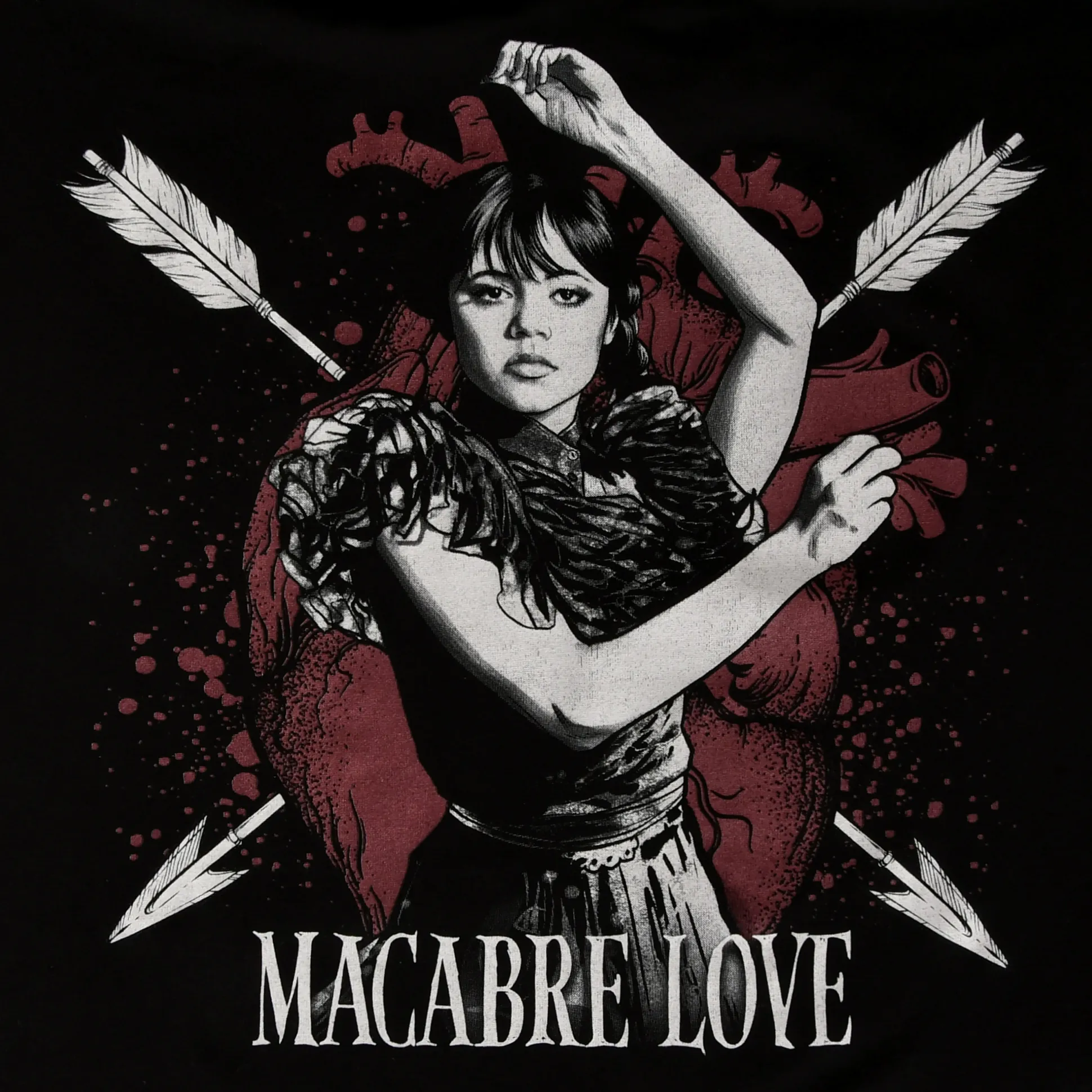 Wednesday - Macabere Liefde T-shirt met Vlindermouwen