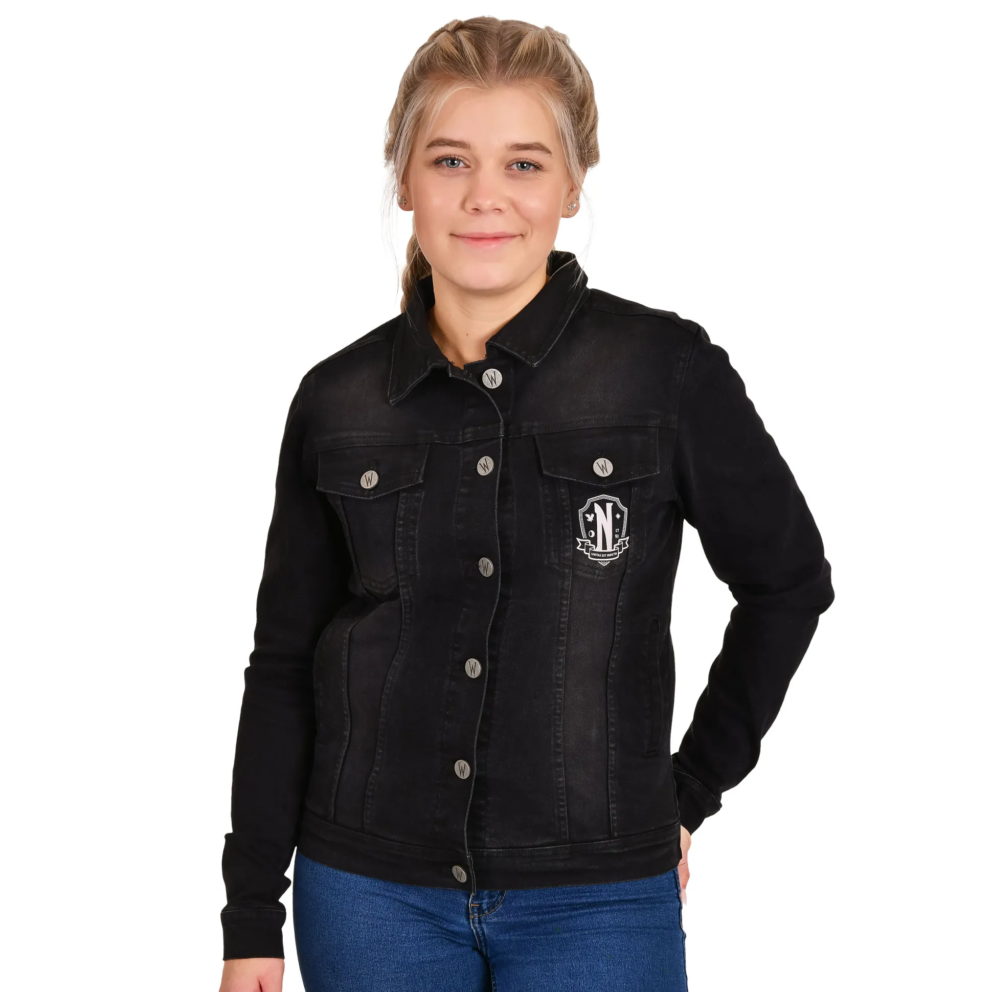 Wednesday - Nevermore Academy Spijkerjack Zwart