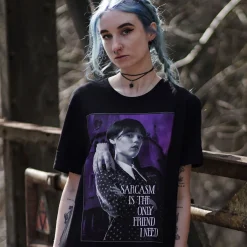 Wednesday - Sarcasme T-Shirt Zwart