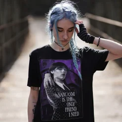 Wednesday - Sarcasme T-Shirt Zwart