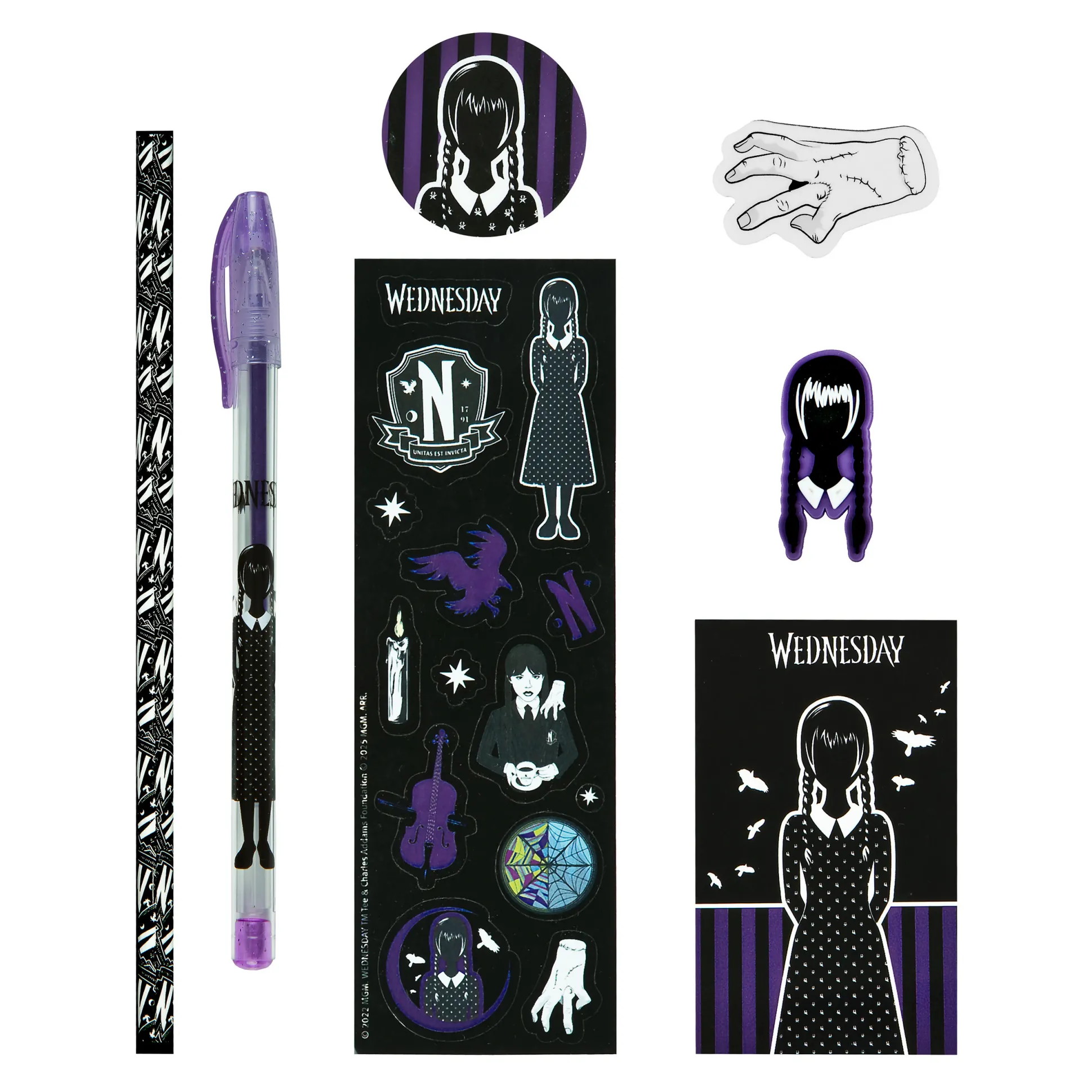 Wednesday Addams schrijfset 8-delig