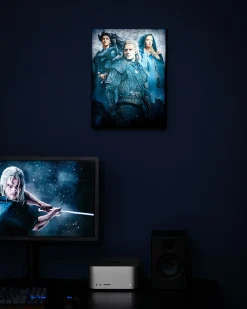 Witcher - Ciri, Yennefer & Geralt Wandbeeld met licht