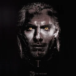 Witcher - Geralt Portret T-Shirt zwart