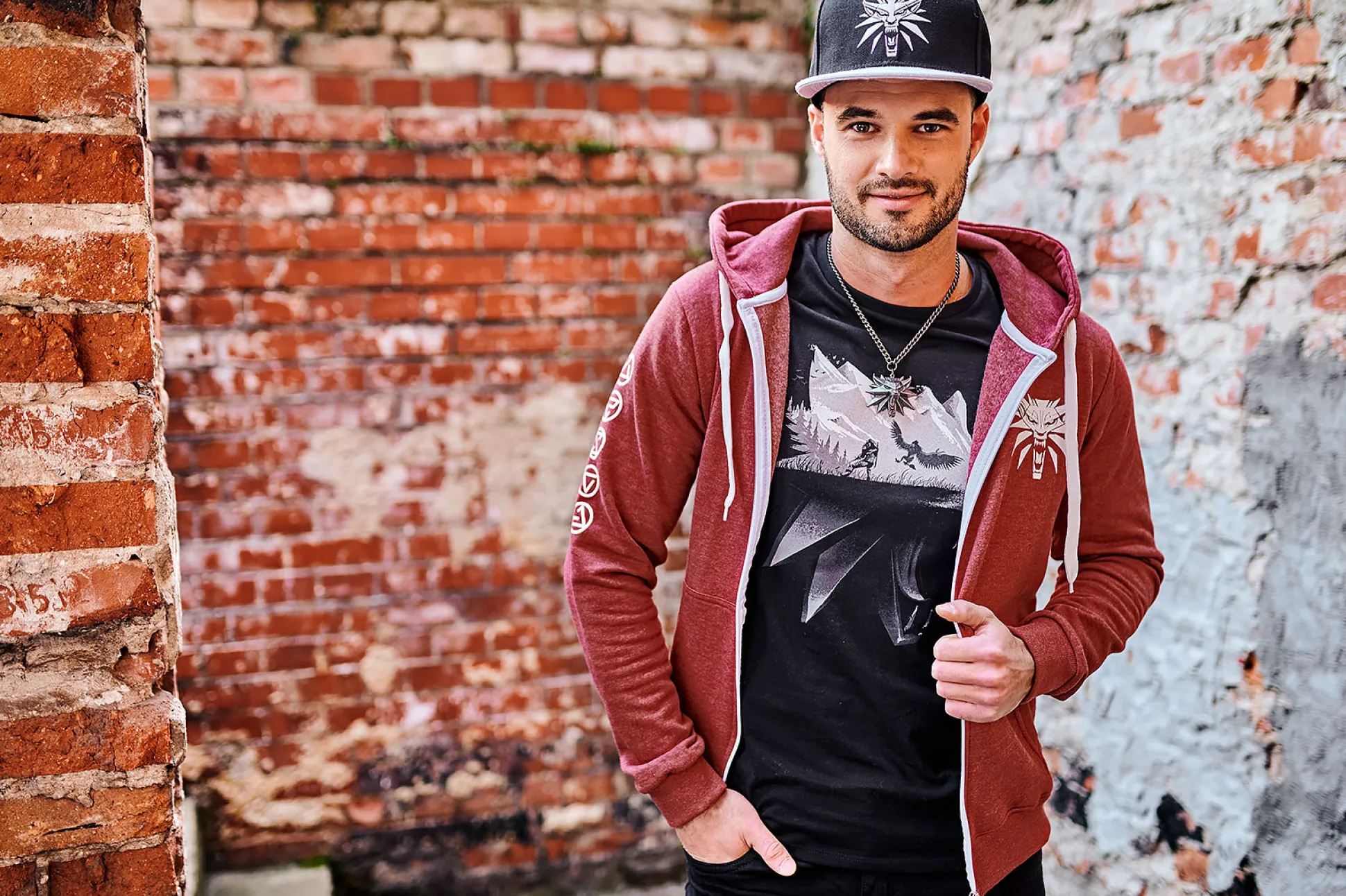 Witcher - Wolf Silhouet T-shirt Zwart