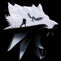 Witcher - Wolf Silhouet T-shirt Zwart