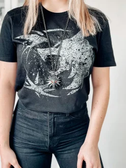 Wolf Embleem T-shirt voor Witcher Fans zwart