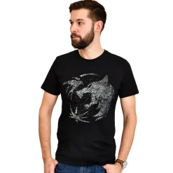 Wolf Embleem T-shirt voor Witcher Fans zwart