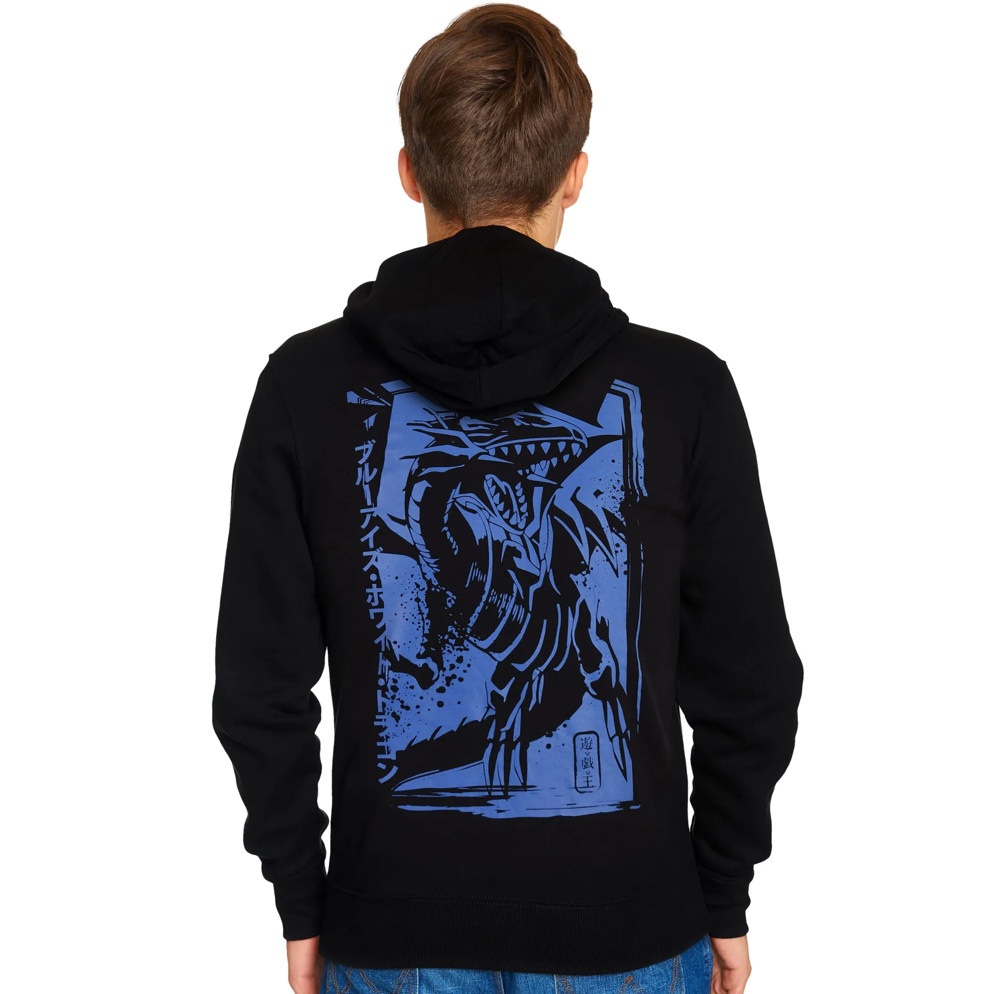 Yu-Gi-Oh! - Blauwogige Witte Draak Hoodie Zwart
